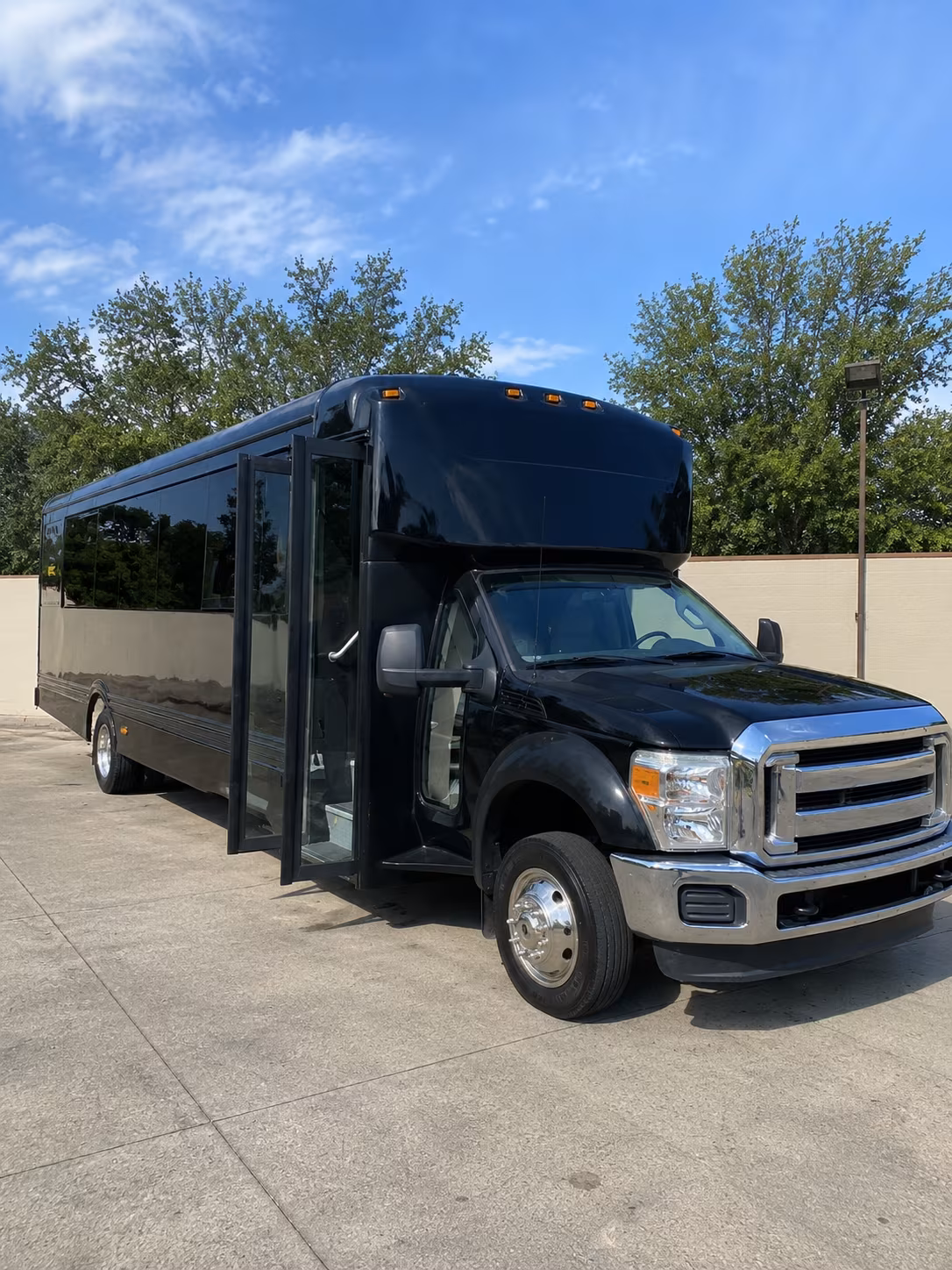 Passenger seating aboard a party bus rental serving Overland Park
