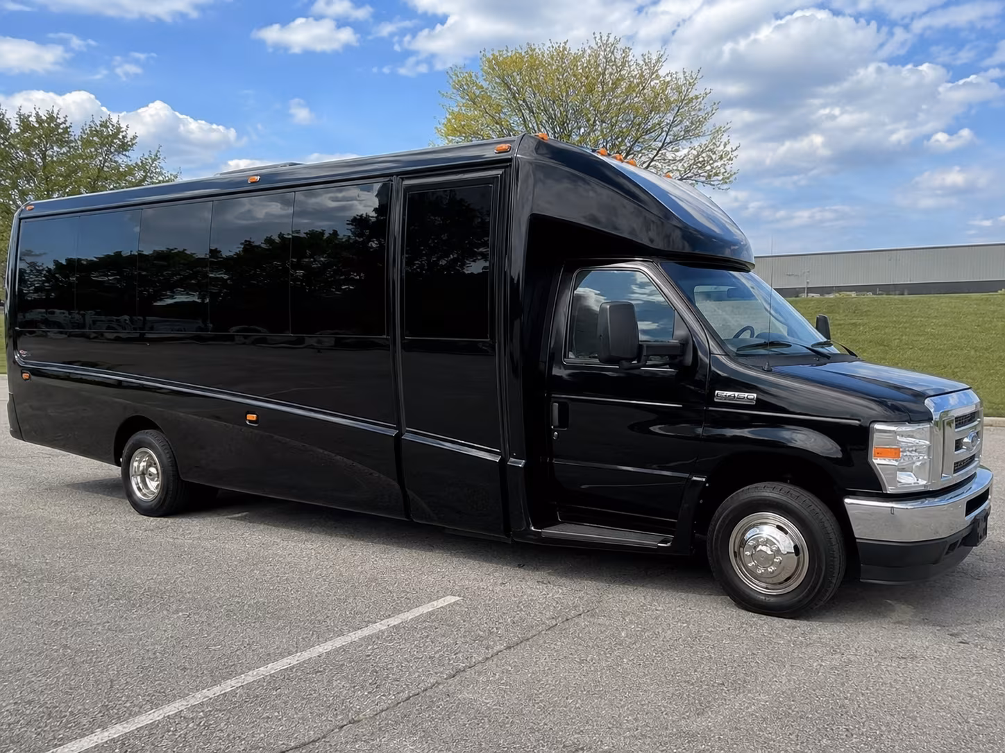 Overland Park Corporate Transportation party bus exterior