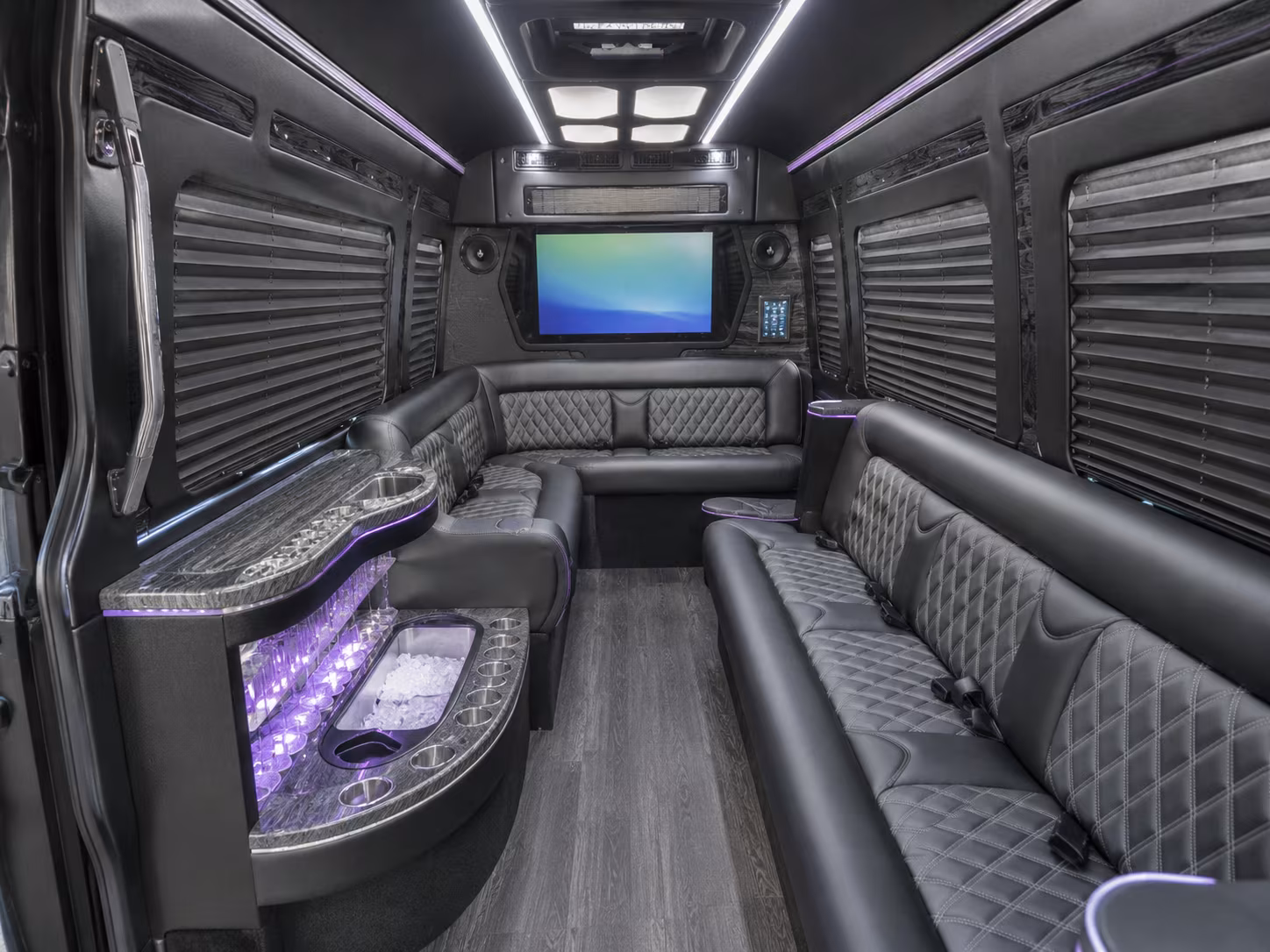 Overland Park Corporate Transportation party bus exterior