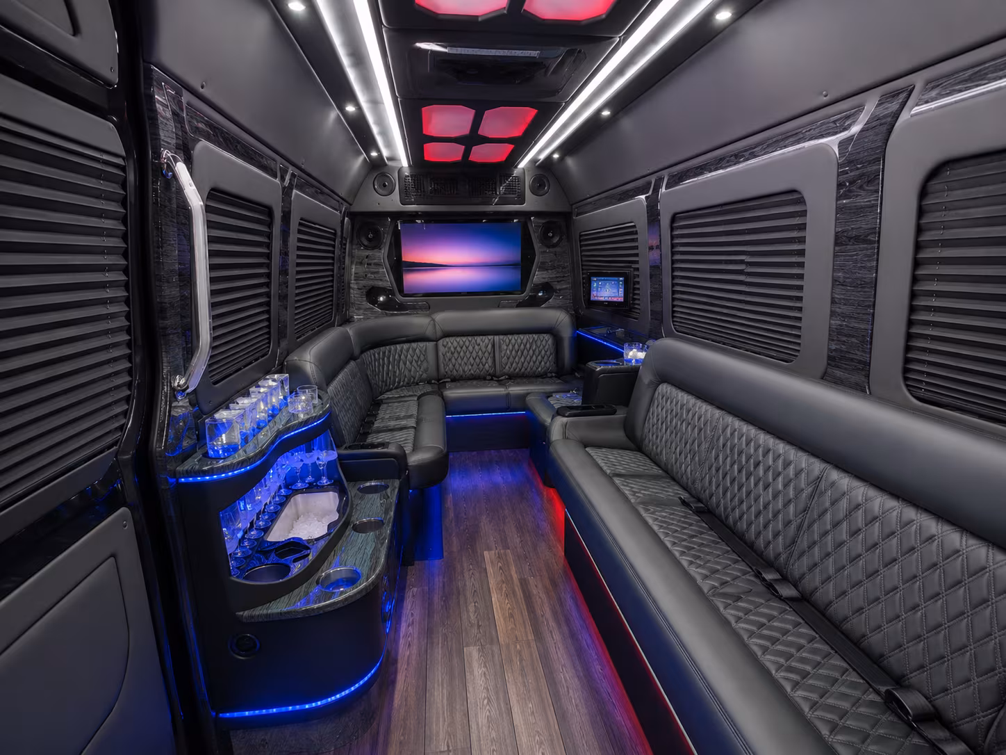 Overland Park Corporate Transportation party bus interior