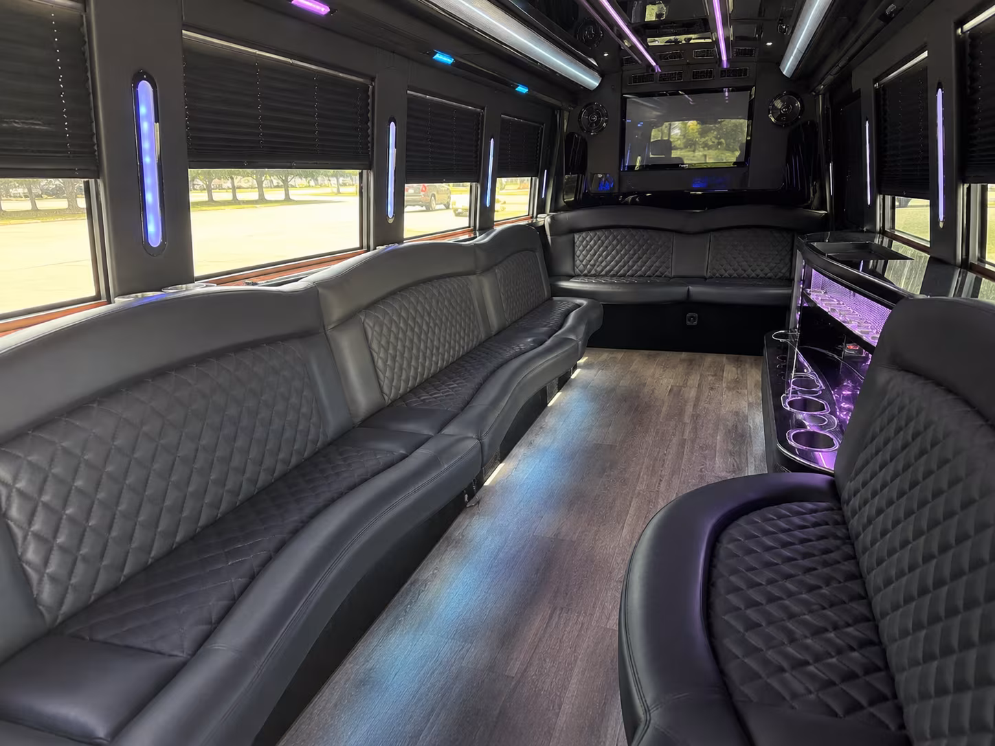 Overland Park Prom & Homecoming Transportation party bus interior