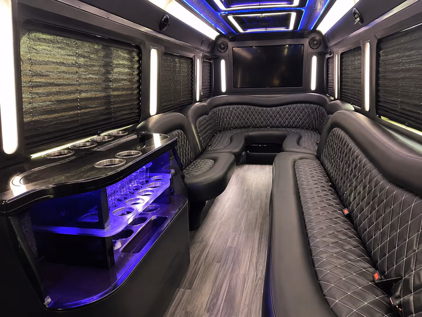 Overland Park Wedding Transportation party bus exterior