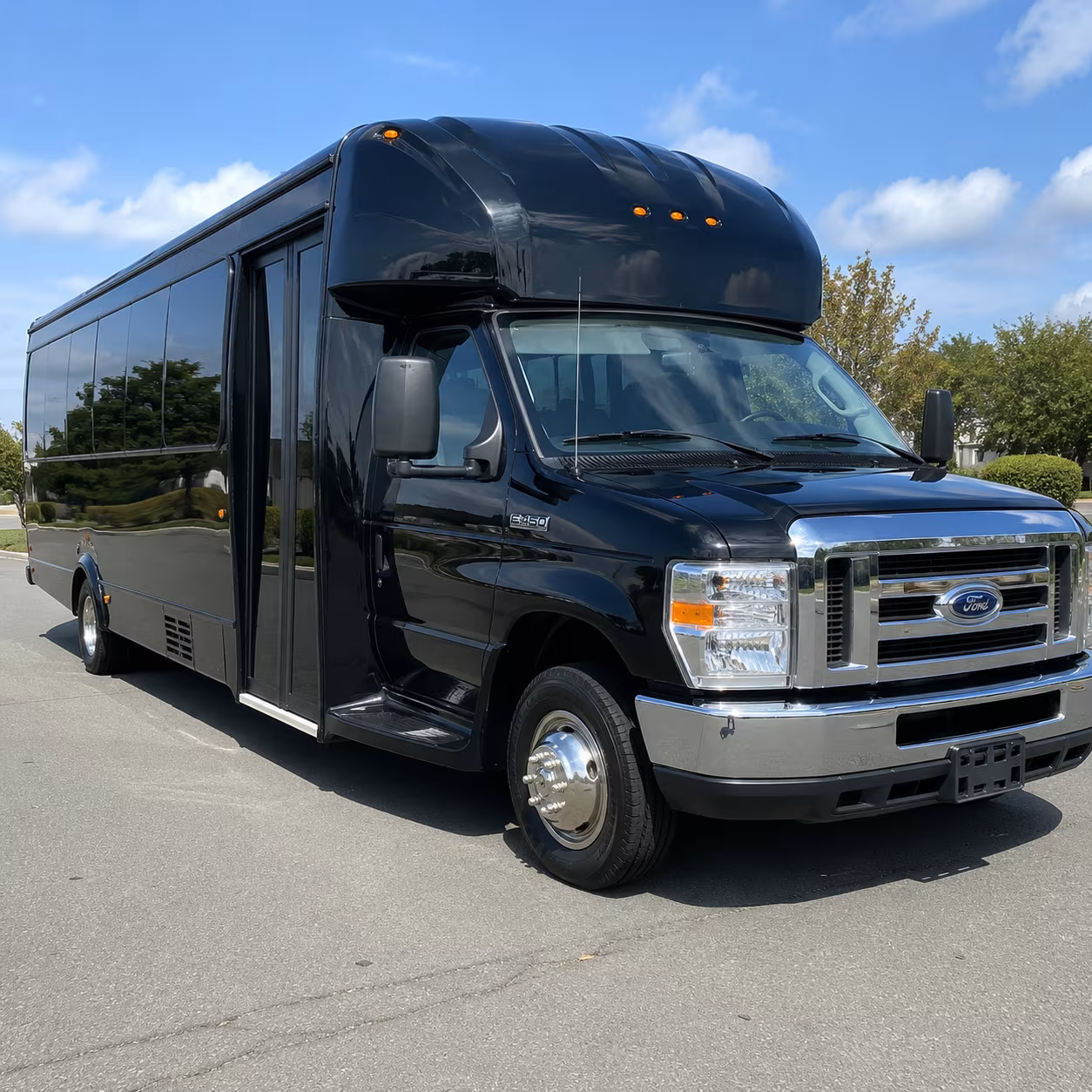 Overland Park Wedding Transportation party bus exterior