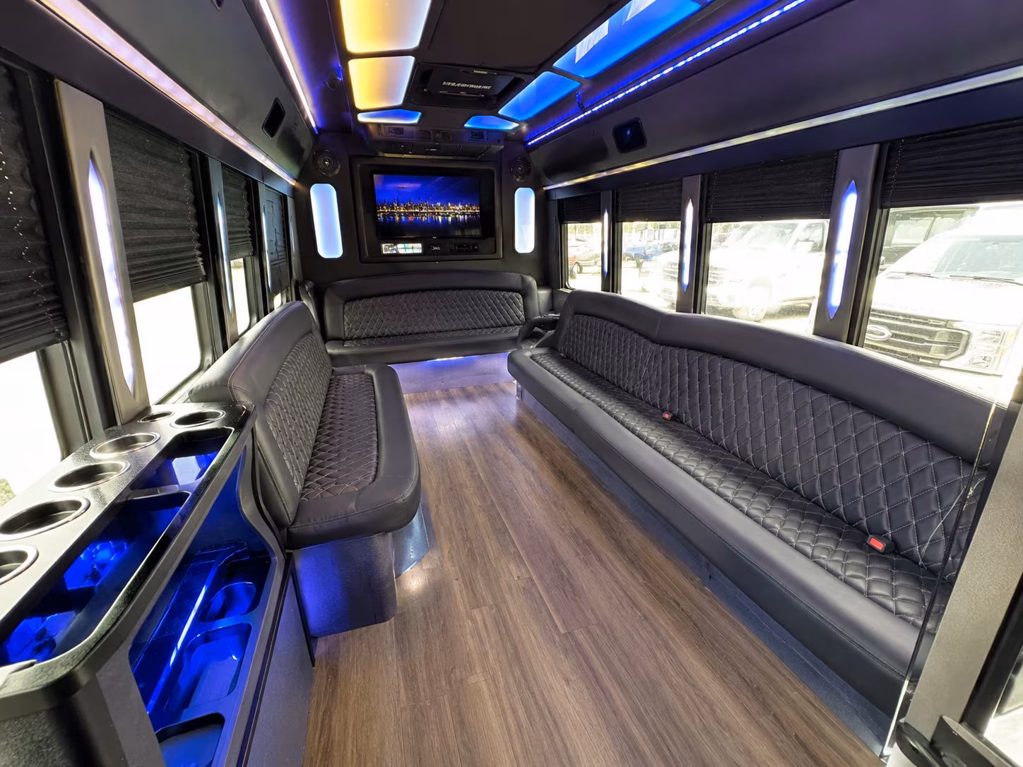 Overland Park Wedding Transportation party bus exterior